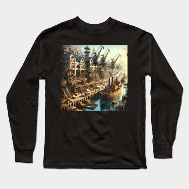 Mechanical Marvels of the Steam Port Long Sleeve T-Shirt by heartyARTworks